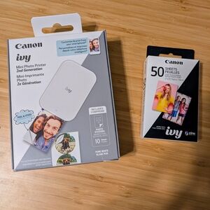 Canon Ivy Mini Photo Printer with 50 ZINK Sheets